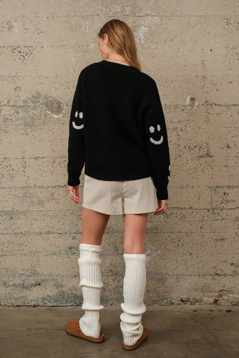 High Elastic Waist Corduroy Shorts