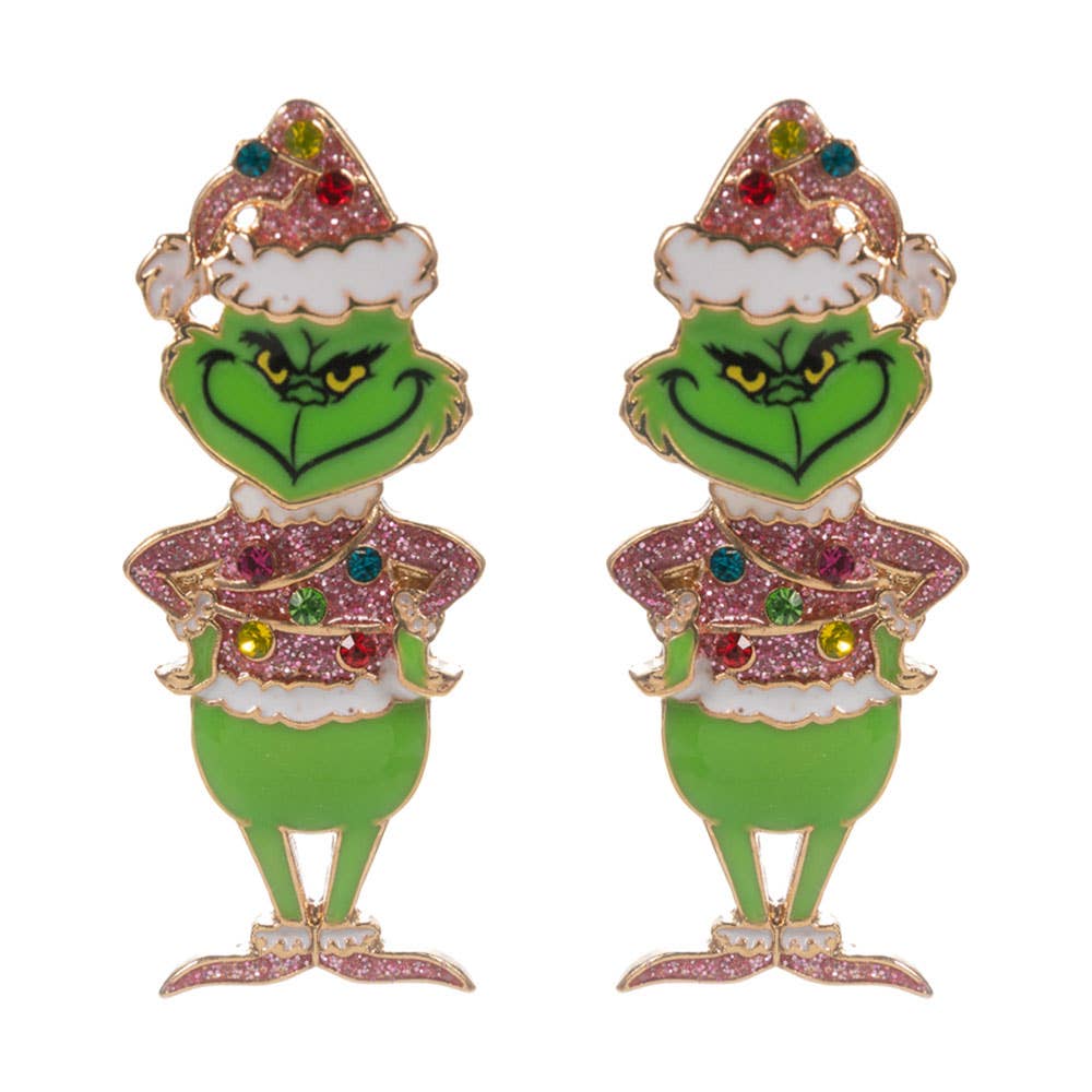 Sparkly Grinch Earrings