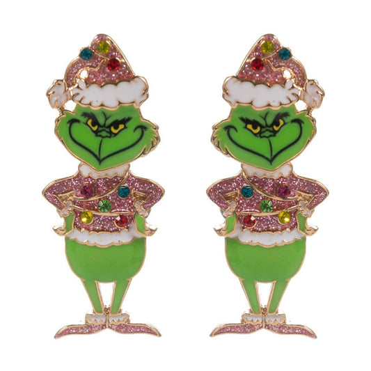 Sparkly Grinch Earrings