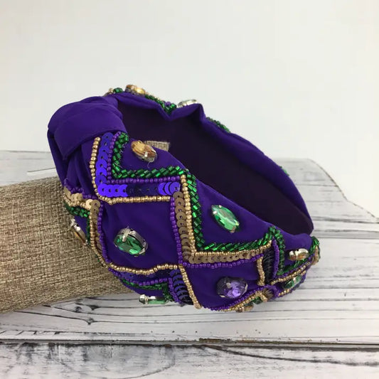 Mardi Gras Sequin Zig Zag Headband