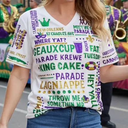 Mardi Gras Sequin Lagniappe T-Shirt