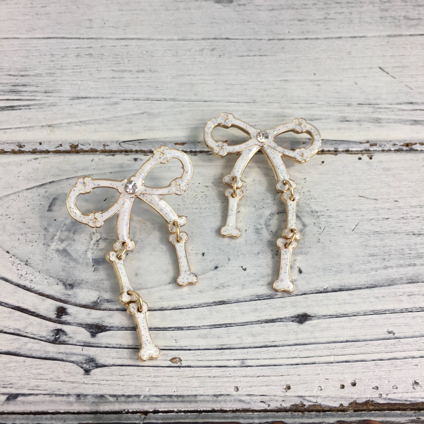 bone ribbon earrings