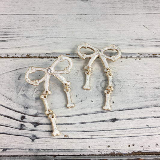 bone ribbon earrings