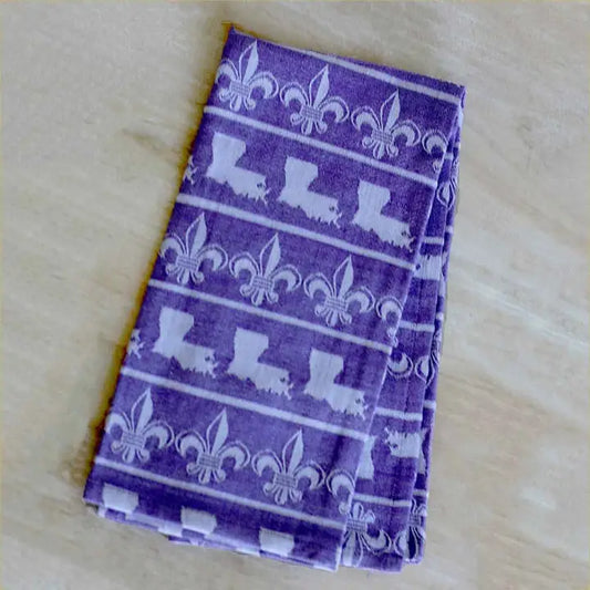 Louisiana Fleur Jacquard Hand Towel Purple 20x28
