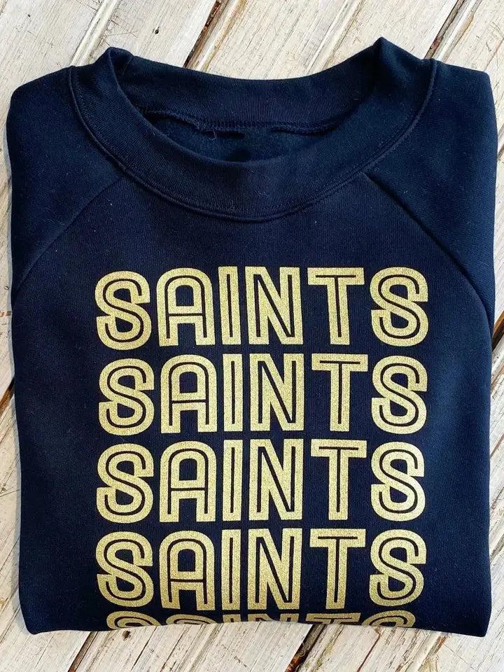 Saints X 5 Cropped Sweatshirt-Black