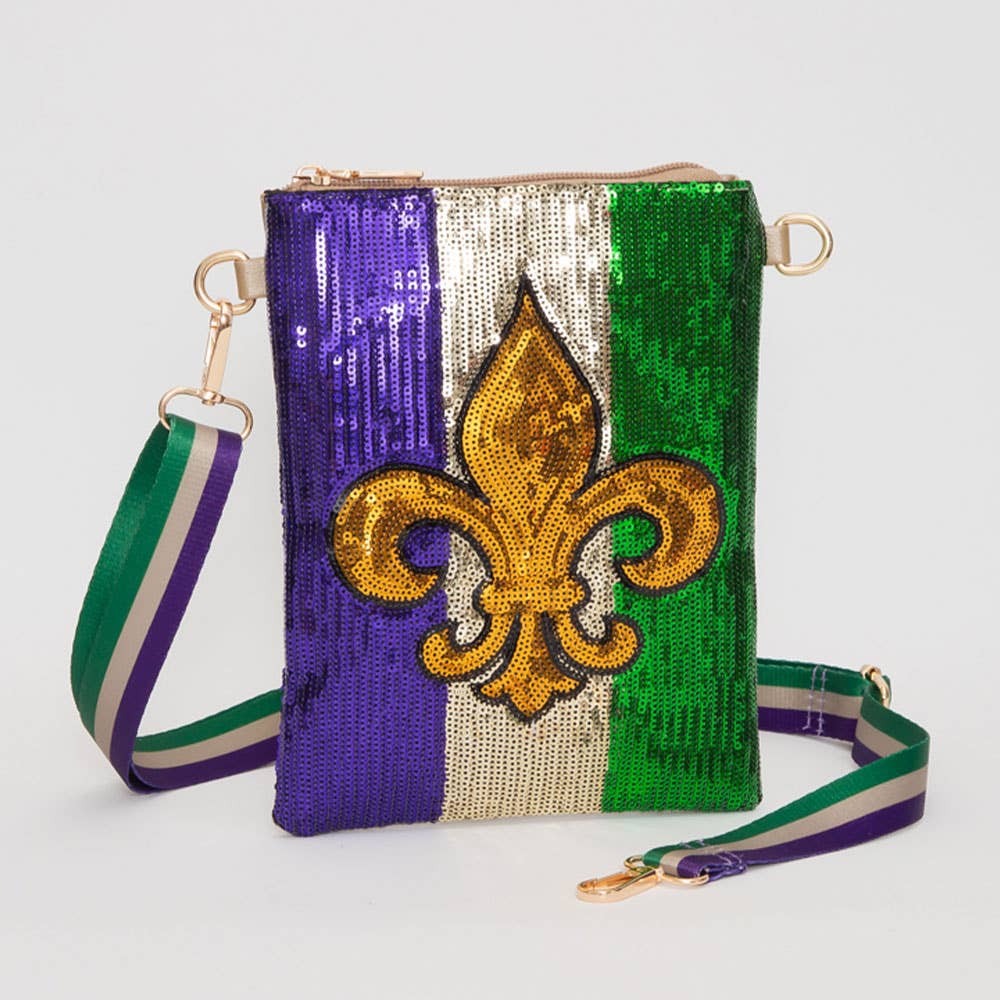 Mardi Gras Sequin Crossbody Bag