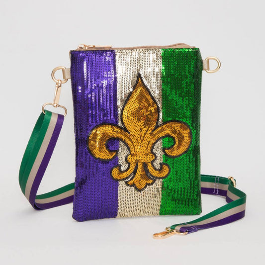 Mardi Gras Sequin Crossbody Bag