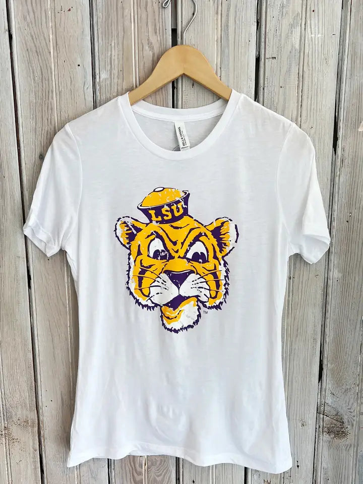 LSU Sailor Mike Womens Tee-White