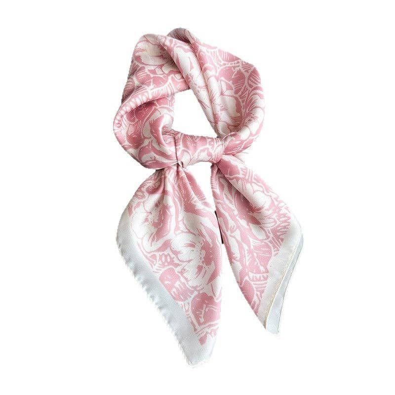 Fashion Print Square Scarf PINK - The Season Boutique