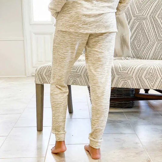 Tiger Stripe Effortless Lounge Jogger Off White/Shell -Asst.