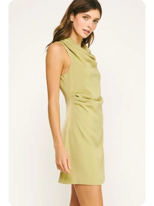 Draped Sleeveless Mini Dress