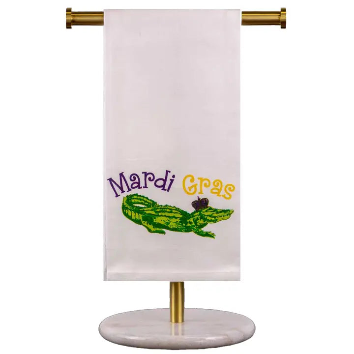 Mardi Gator King Hand Towel White/Multi