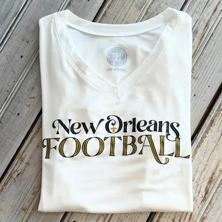 No Football "O" Fdl Specialty Vneck-White