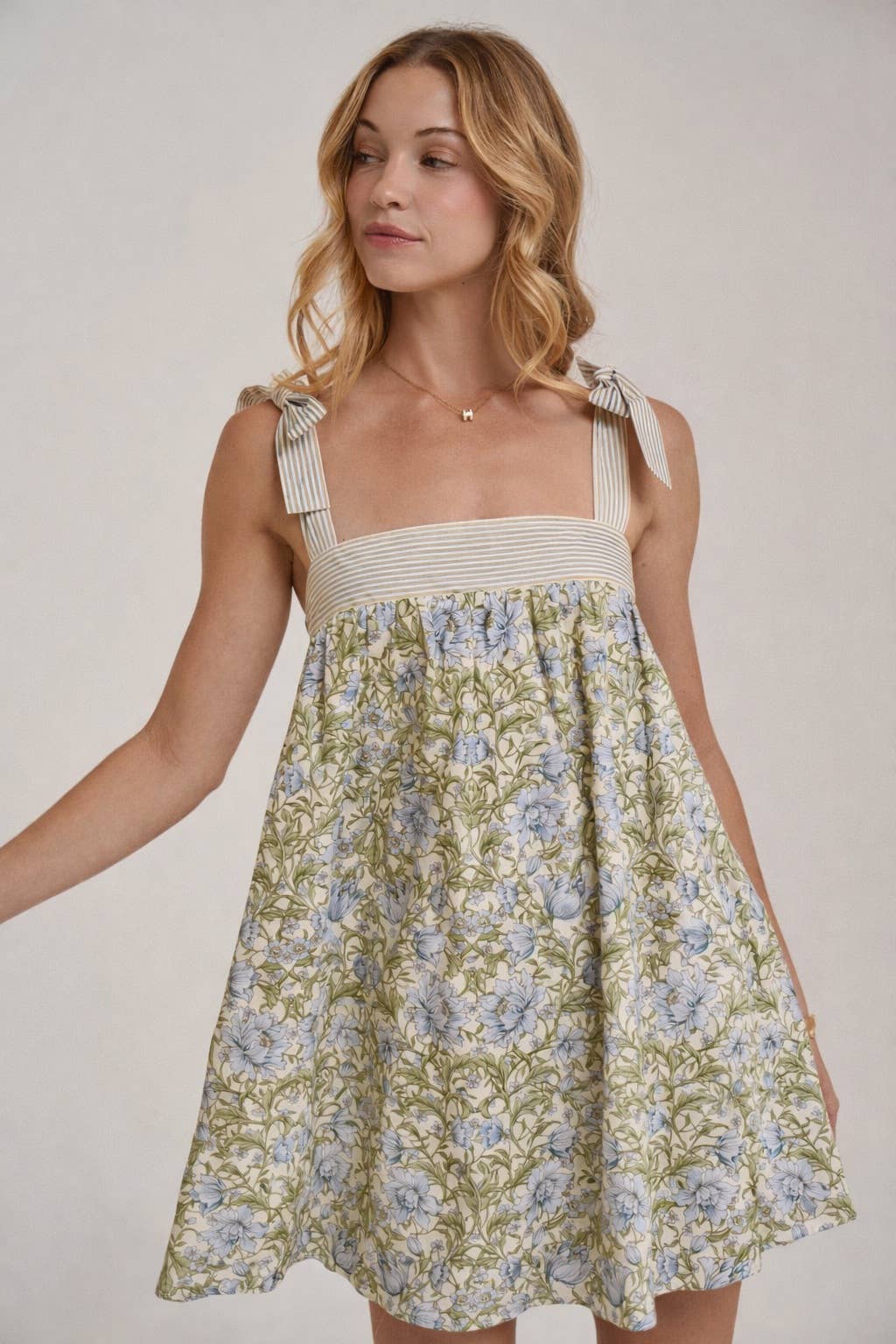 FLORAL BABYDOLL A LINE MINI DRESS - The Season Boutique