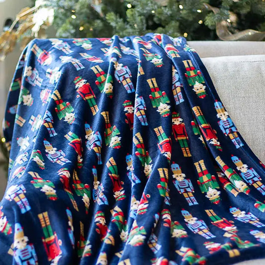 Nutcracker March Throw Navy/Multi