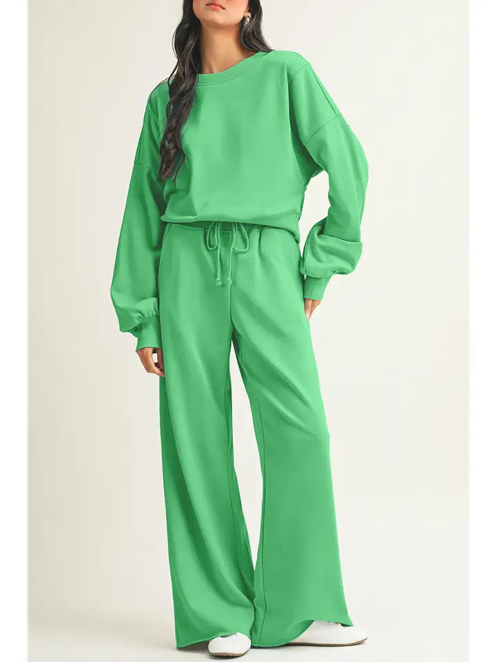 Pullover & Wide Leg Pants Set
