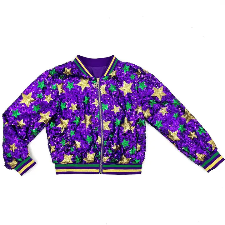 Mardi Gras Stars Sequin Jacket