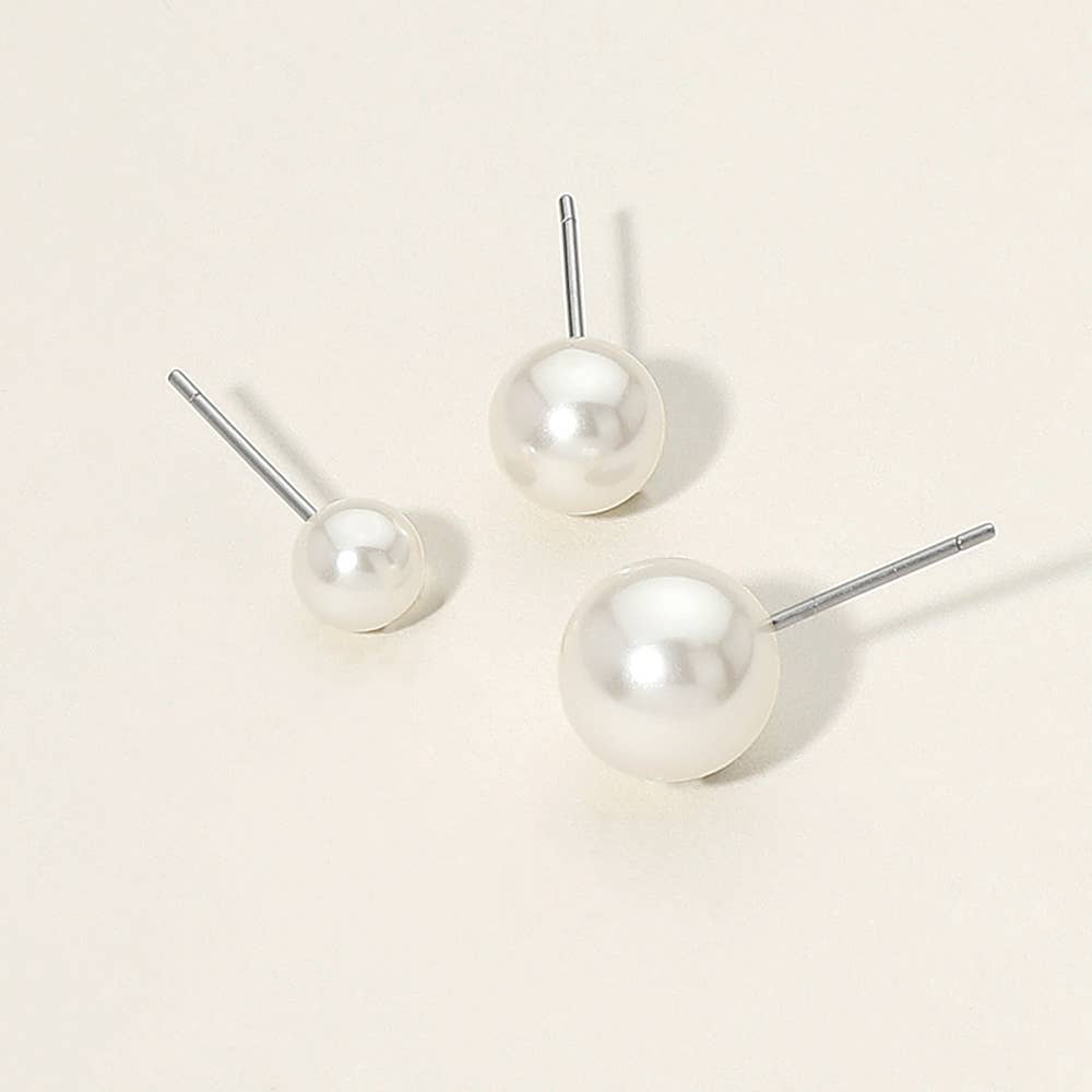 3pc Pearl Stud Earring Set - The Season Boutique