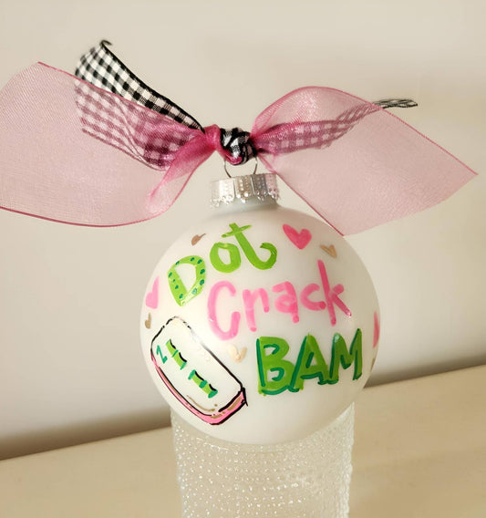 Mahjong hand painted glass ornament: Coordinating Bow / Clear Box / Small - The Season Boutique