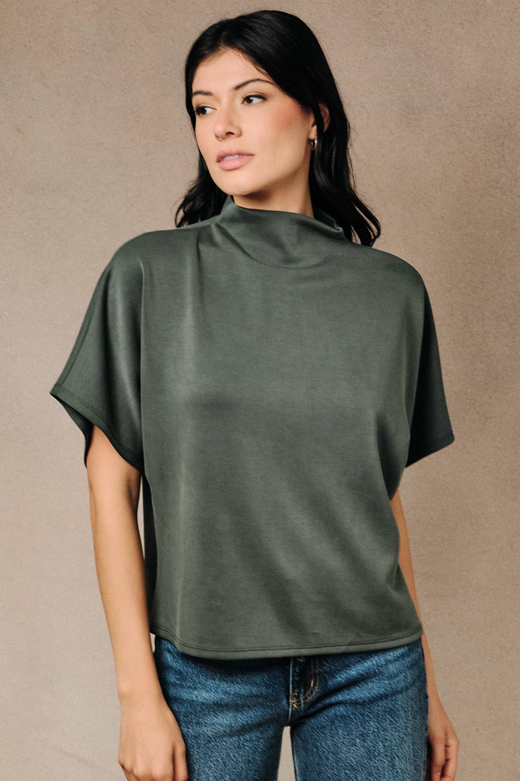 Dolman Mock Neck Top