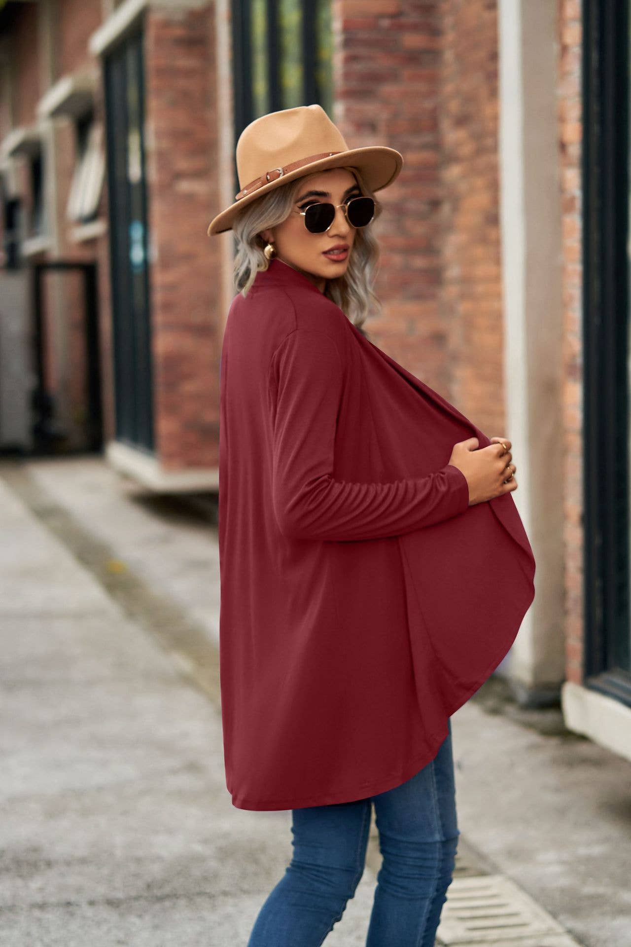 Long-sleeved loose knitted cardigan