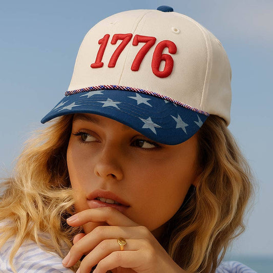 1776 American USA Baseball Cap: Denim