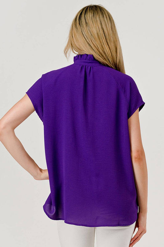 Lila Button Short Sleeve GameDay Top