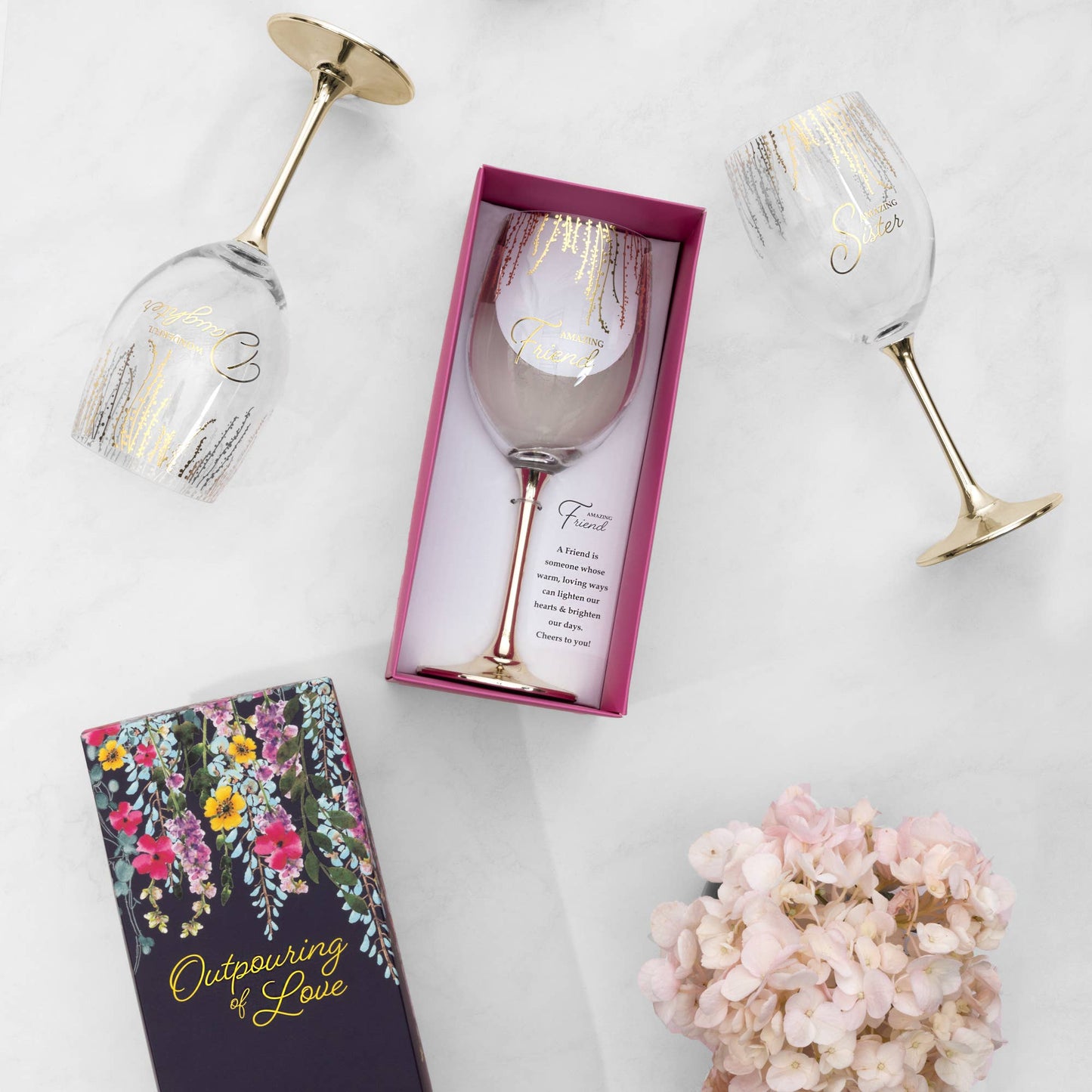 Gift Boxed Friend Crystal Wine Glass - The Season Boutique