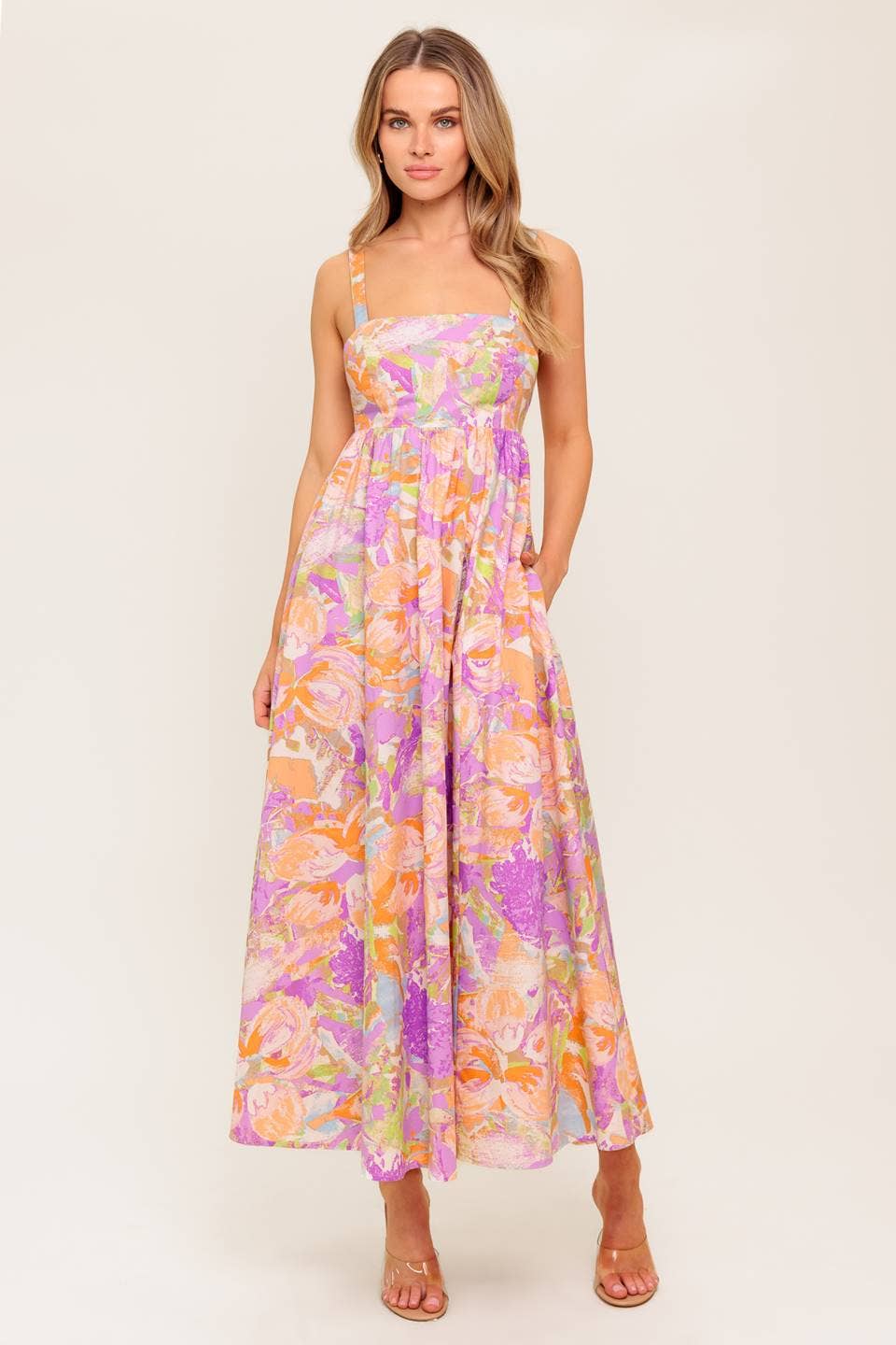Printed Woven Midi Dress - The Season Boutique