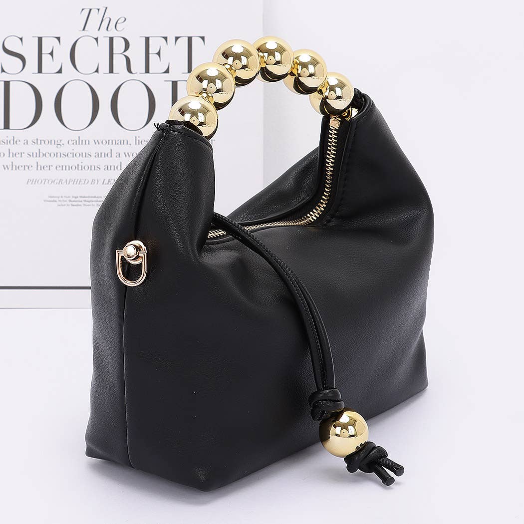 Faux Leather CCB Ball Handle Bag