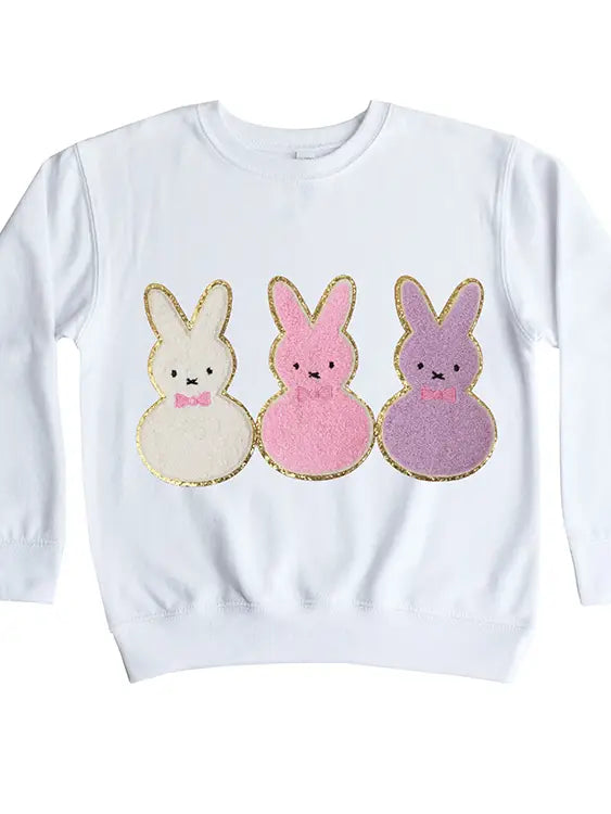 Chenille Bunny Trio Sweatshirt