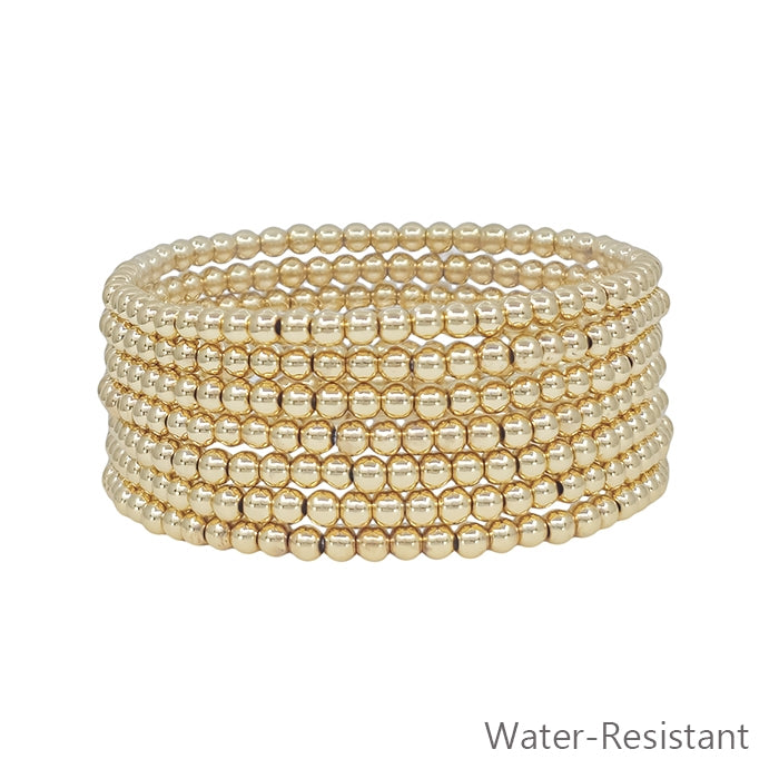 Water-Resistant Gold Beaded Bracelets