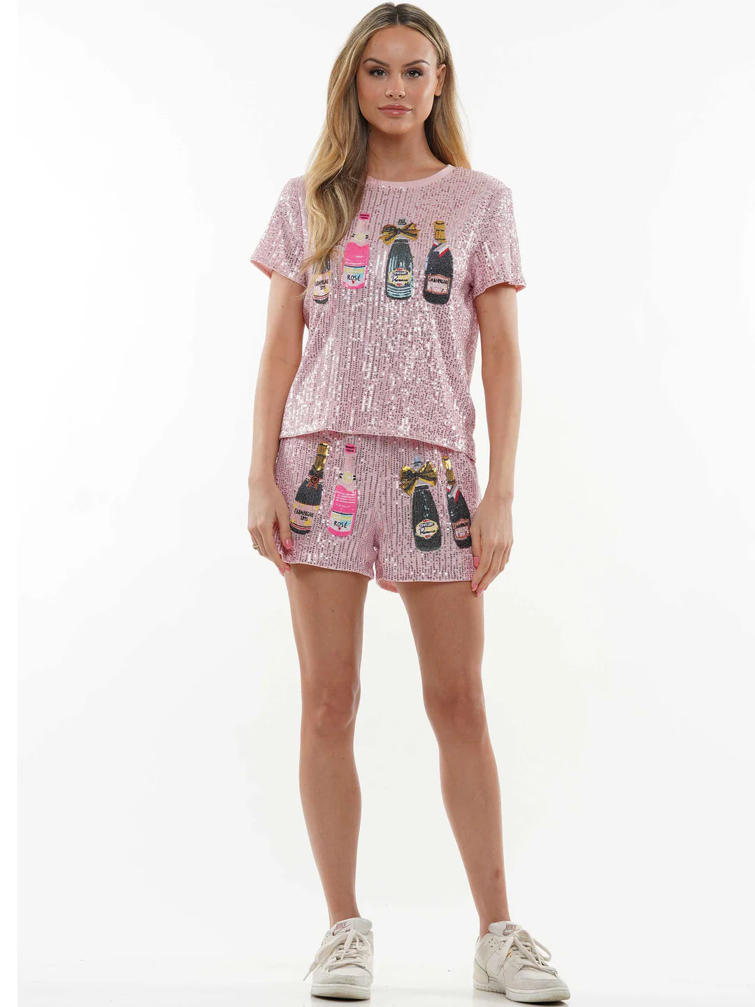 Champagne Bottle Sequin Set