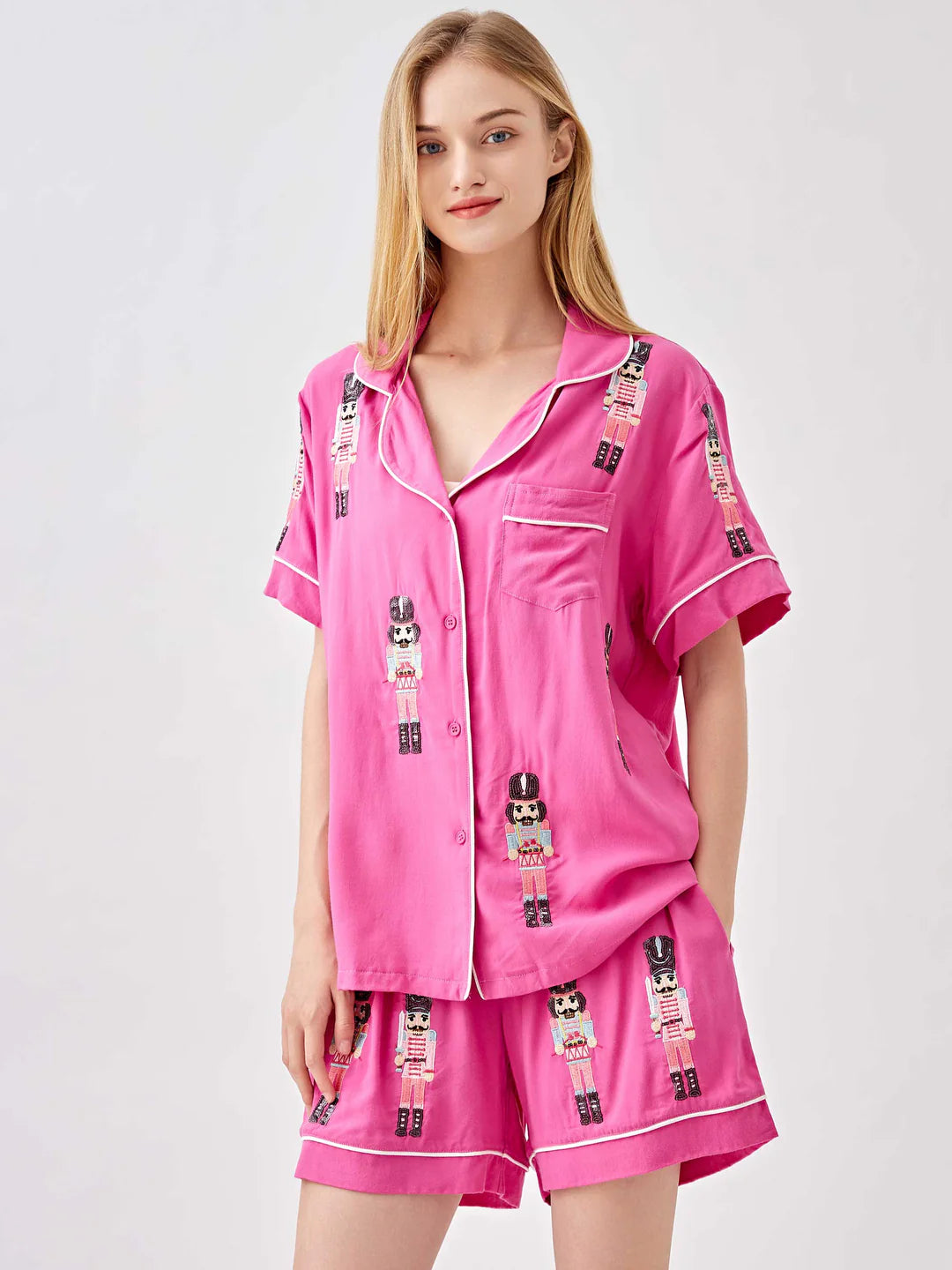 Nutcracker Embroidery PJ Set