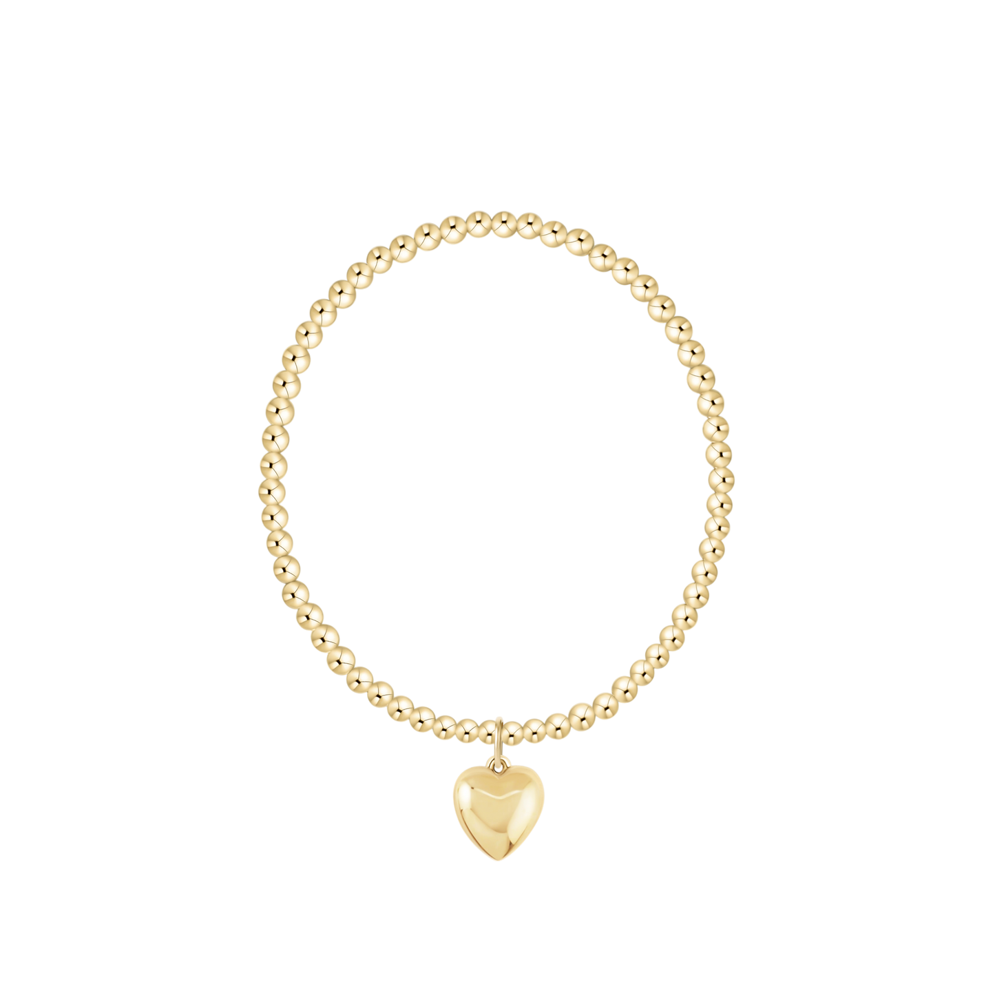Classic Gold 3mm Bracelet - Love Plush Gold Charm