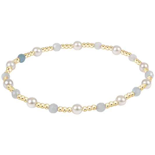 Pearl Sincerity 4mm Gem Bracelet - Aquamarine