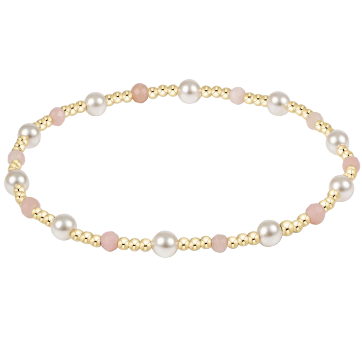 Pearl Sincerity 4mm Gem Bracelet - Pink Opal