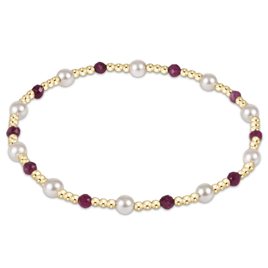pearl sincerity pattern 4mm bead bracelet - ruby