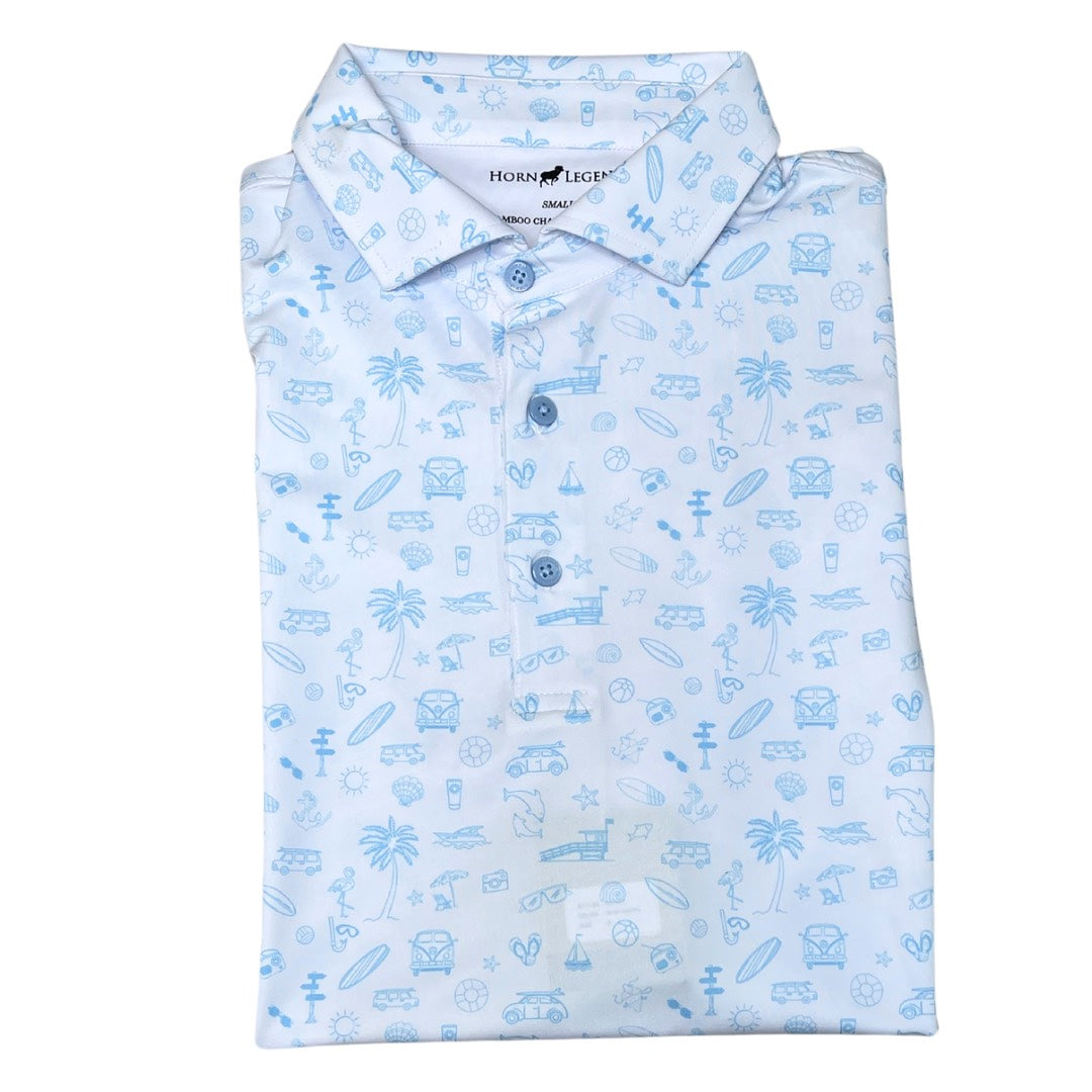 White Serenity "beach" Polo