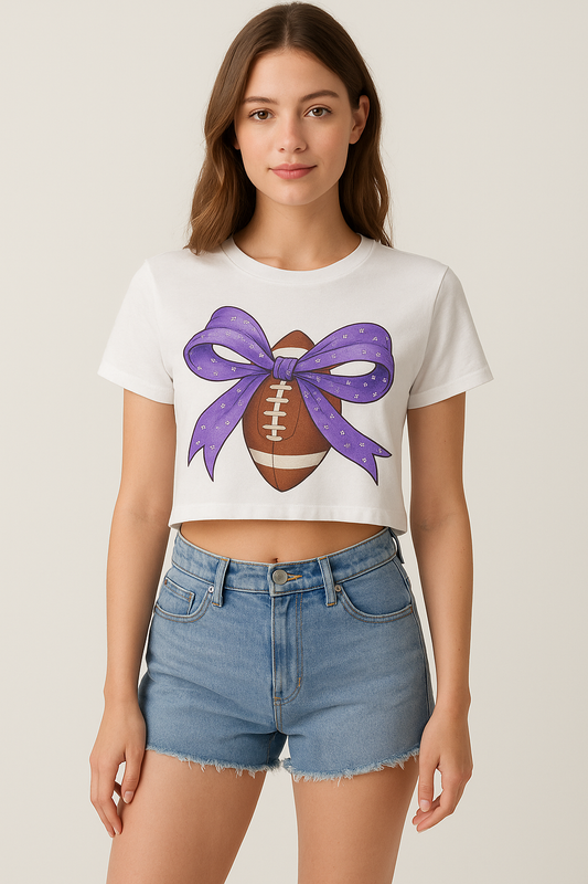 Bow Rhinestone Crop Top