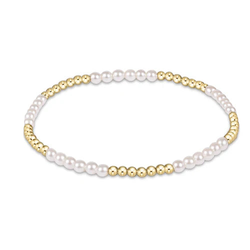 Classic Blissful 2.5mm Bracelet - 3mm- Pearl