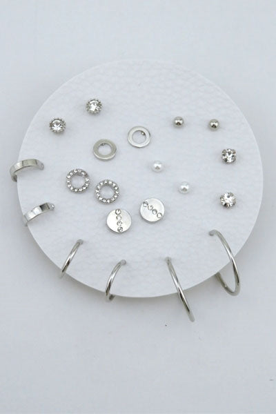 Set of 10 Geometric Stud and Hoop Sets