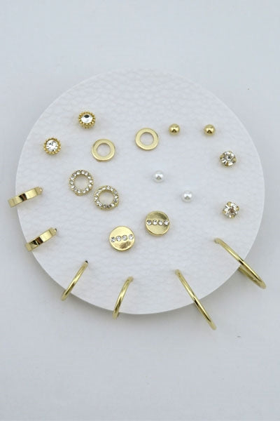 Set of 10 Geometric Stud and Hoop Sets