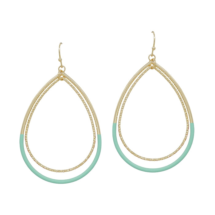 Mint & Gold Teardrop Earring