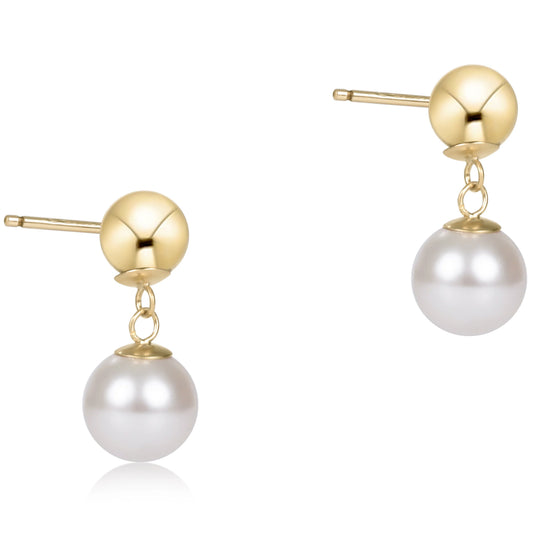 Classic 8mm Ball Drop Stud - Pearl - The Season Boutique