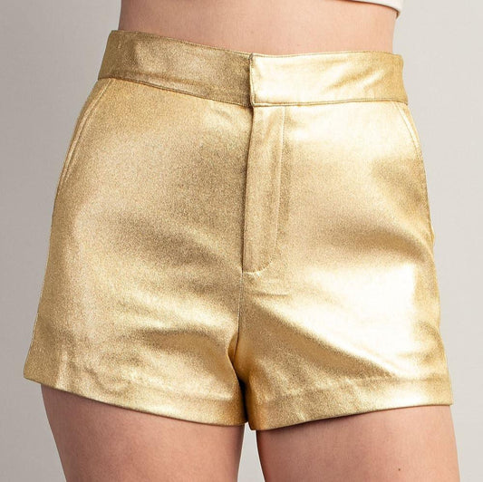 High Waist Lurex Shorts