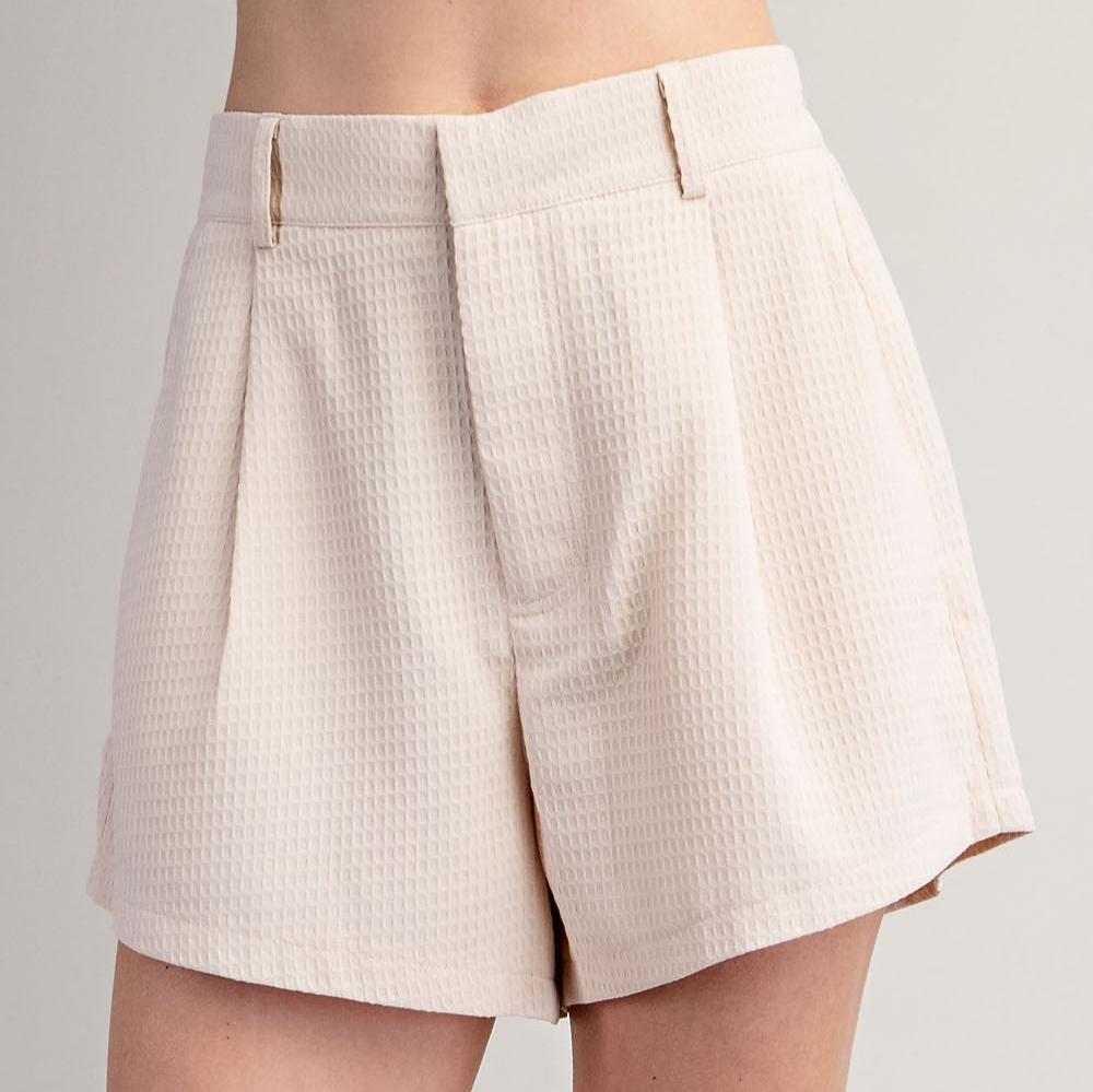 High Waist Band Texture Shorts