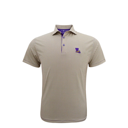 LSU Tigers State Mark Dash Polo - Gold with Purple