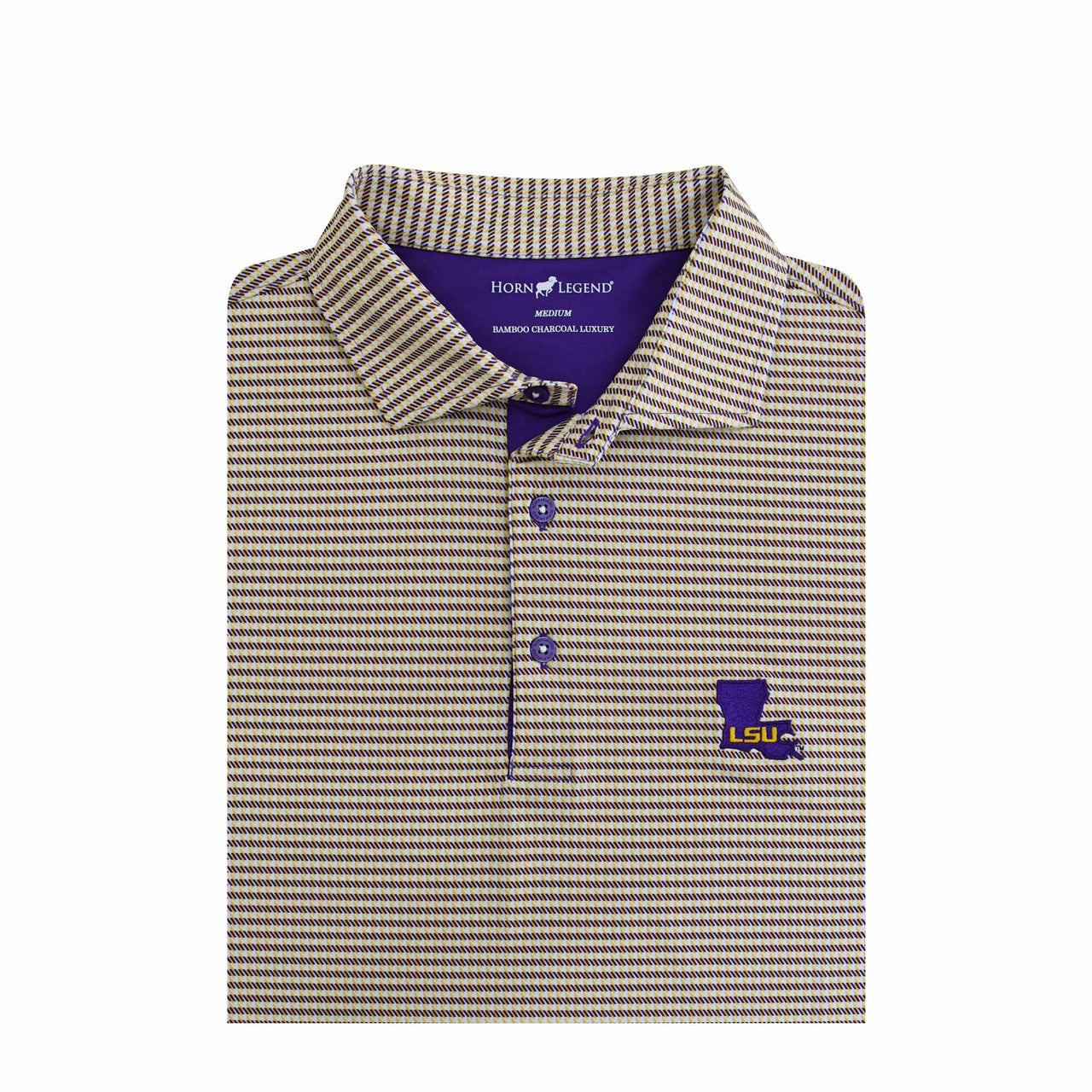LSU Tigers State Mark Dash Polo - Gold with Purple