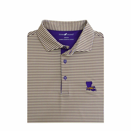 LSU Tigers State Mark Dash Polo - Gold with Purple